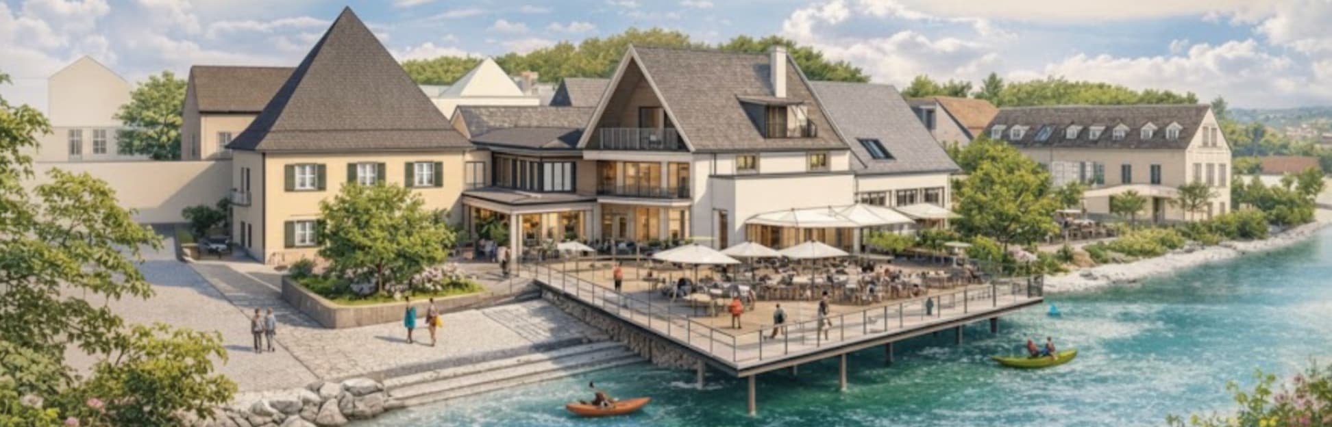 Architektur-Visualisierung: Neubau Ensemble Gasthof Ritter St. Georg