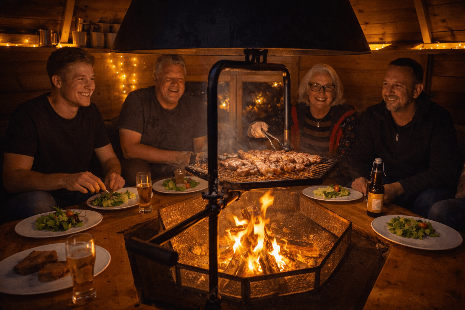 Geselliges Grillen in der Grillhütte