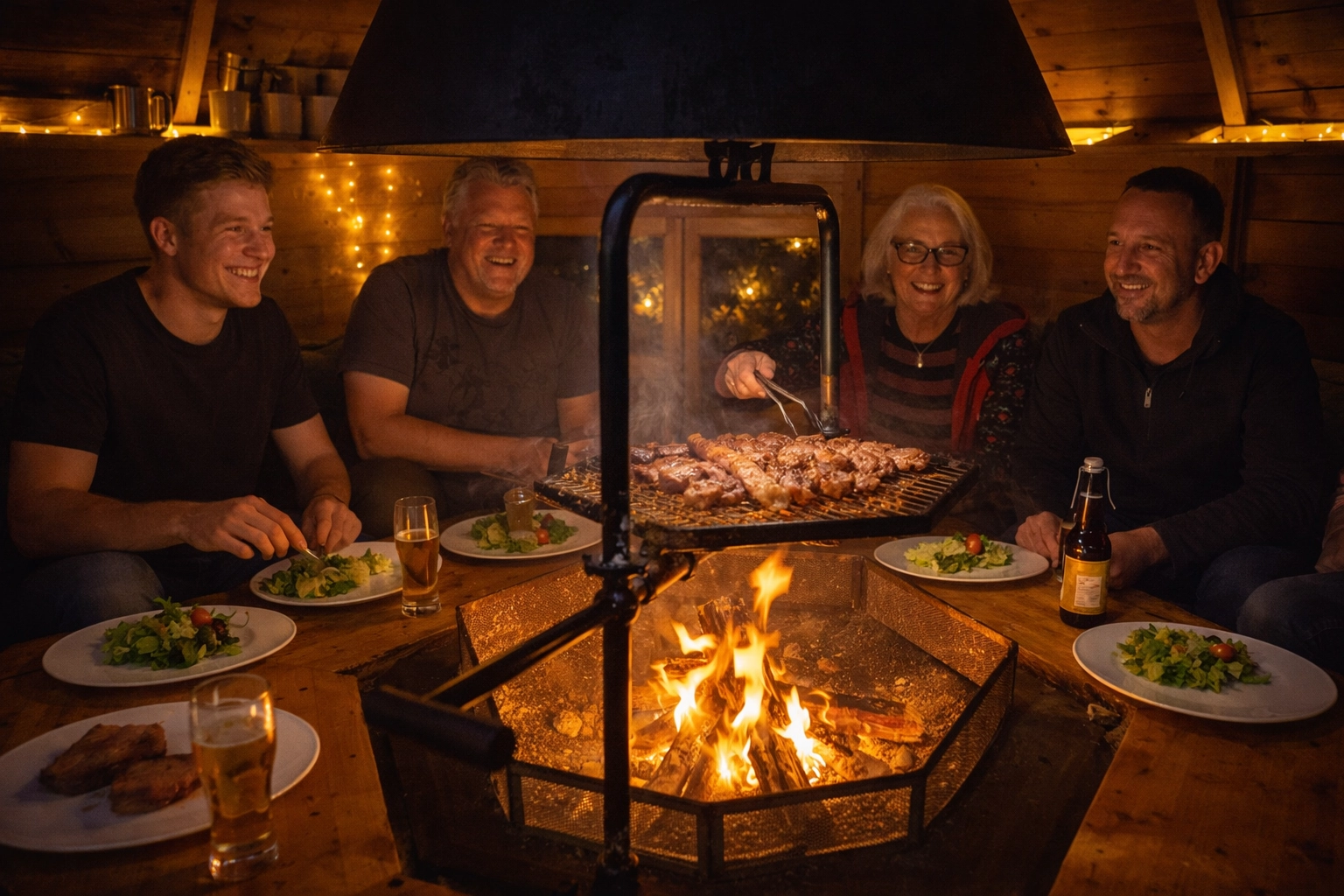 Gemütliches Beisammensein in der Grillhütte